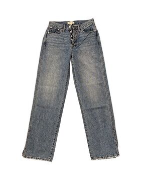 Madewell Vintage Blue Straight-Leg Button-Fly Jeans with Slit at Ankle